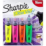 Sharpie 1912769 Clear View Highlighters, Chisel Tip, Assorted Colors, 4-Count
