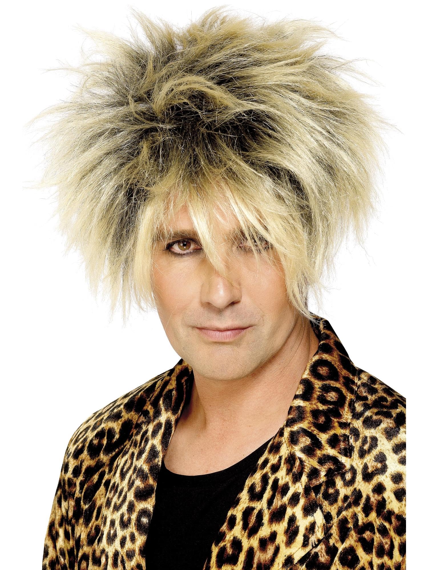 Smiffys Wild Boy Wig, Blonde Short, Highlighted Style, 1980's Fancy Dress, Adult Dress Up Wigs
