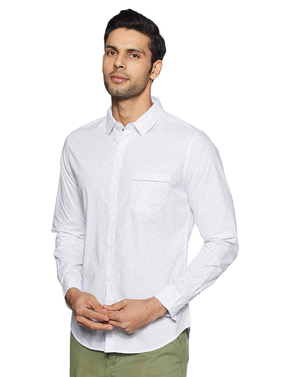 united colors of benetton men's printed slim fit cotton casual shirt