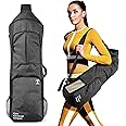 WARRIOR2 Yoga Mat Bag Carrier - Large Pockets & Water Bottle Holders. Yoga Backpack Fits 0.5" Thick x 26" Wide Mats. Hands-Free, Left-Right Switchable, Yoga, Gym, Cycling