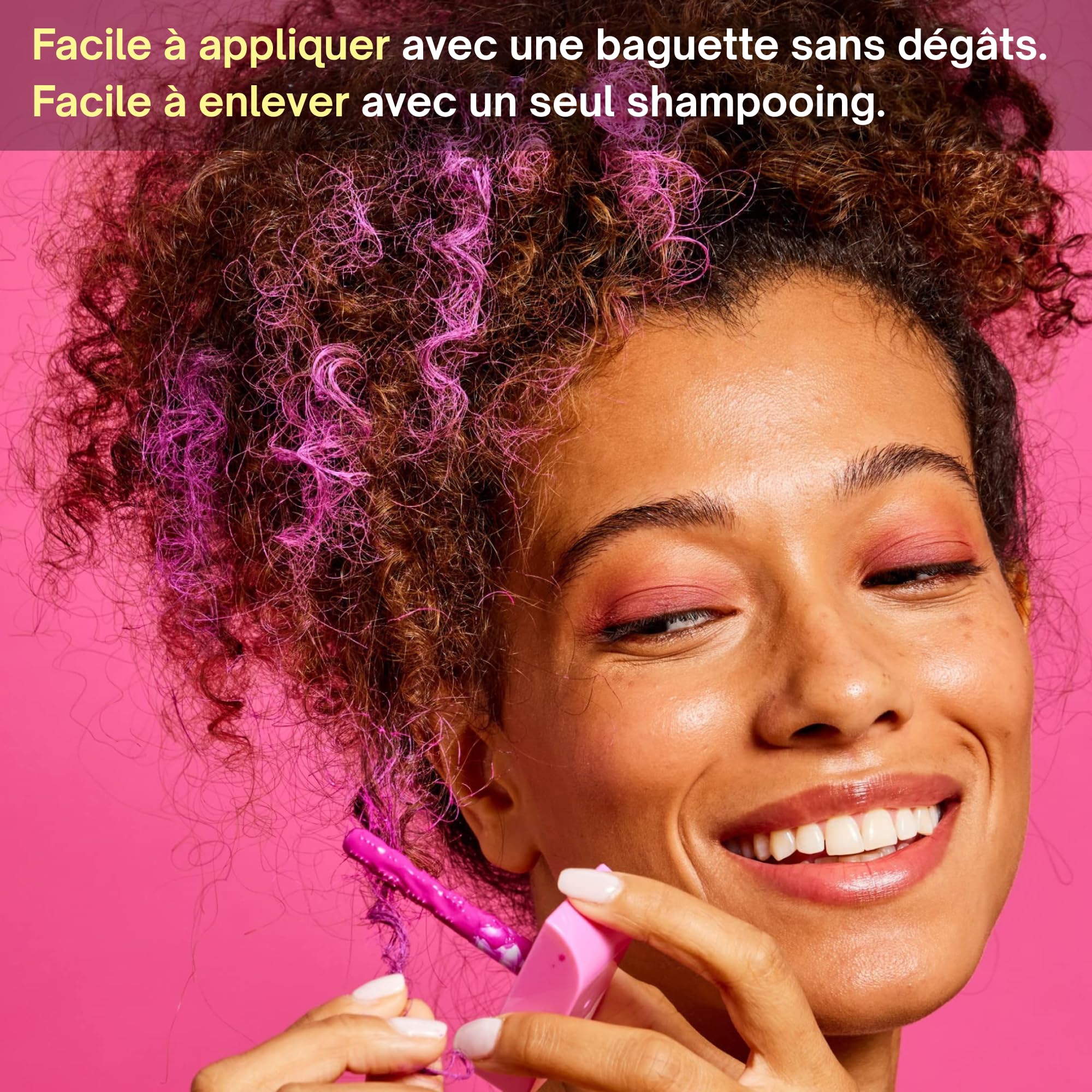 Hally Hair Temporary Hair Color, Shade Stix (Pink) - Halloween Hair Makeup Accessories for Kids, Teens & Adults - 12 ml Washable Hair Chalk & Dye for Festivals, Sporting Events & Parties