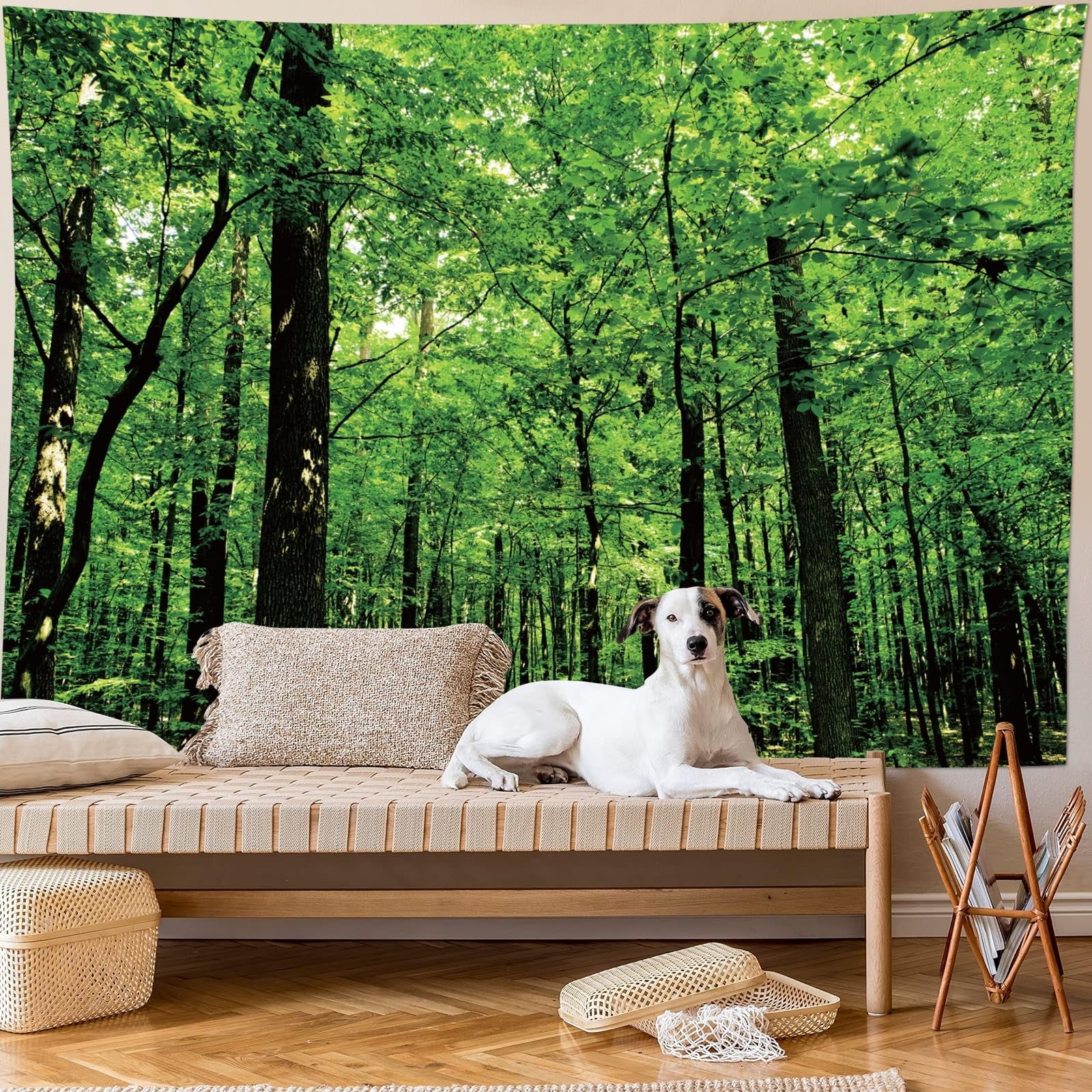 Skcess Wall Hanging Forest Tapestry Nature Tapestry Landscape Wall Cloth Tree Tapestry Jungle Wall Decoration for Bedroom Living Room 150 x 130 cm