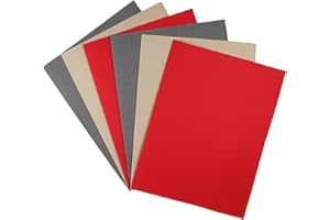 KCS 4/6 pc of 12" x 18"(30cmx45cm) 18CT Counted Cotton Aida Cloth Cross Stitch Fabric (6 pc,Red+Khaki+Dark Grey)