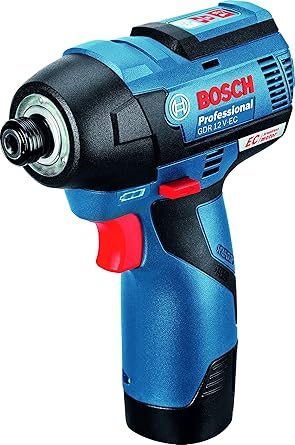 Bosch GDR 12 V-EC Professional Cordless Impact Driver - Heavy Duty, Brushless Motor, Speed Selection (110Nm, 2 x 2.0 Ah battery) (M4