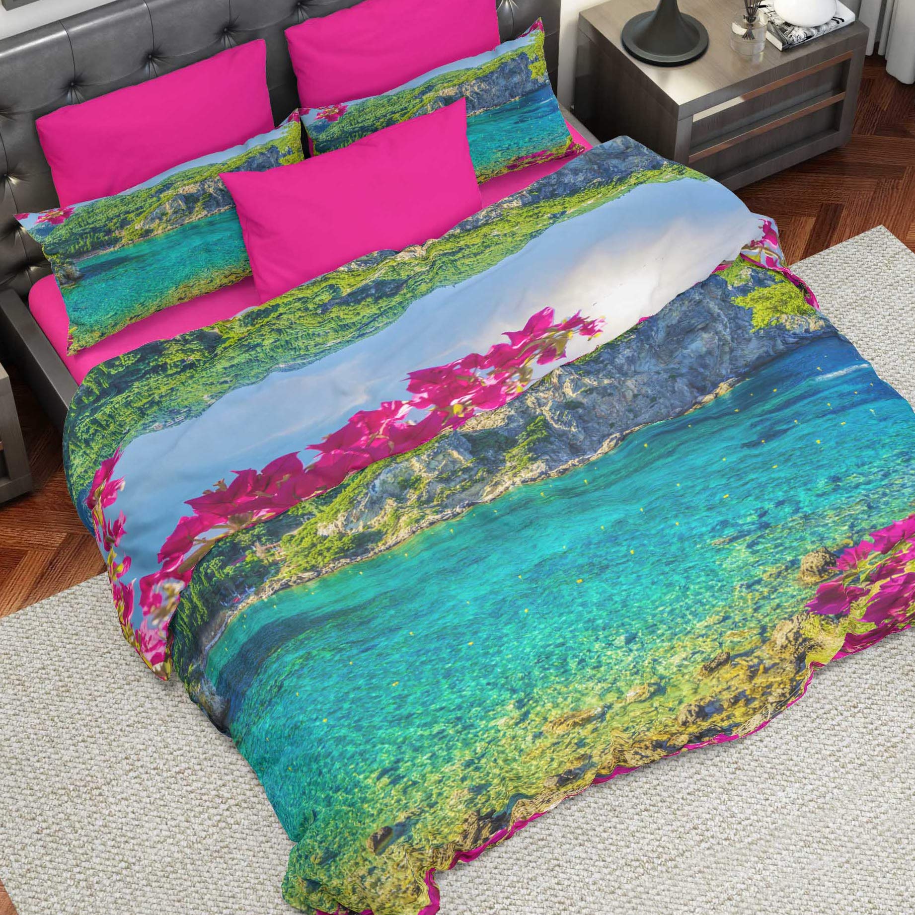 PETTI Artigiani Italiani Duvet Cover, Bedding Set, Satin, 100% Made in Italy, Paradise, Single (150x200 cm) — image 1