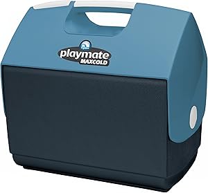 Igloo Playmate Elite MaxCold Personal Cooler, Jet Carbon/Ice Blue/White, 16 Quart