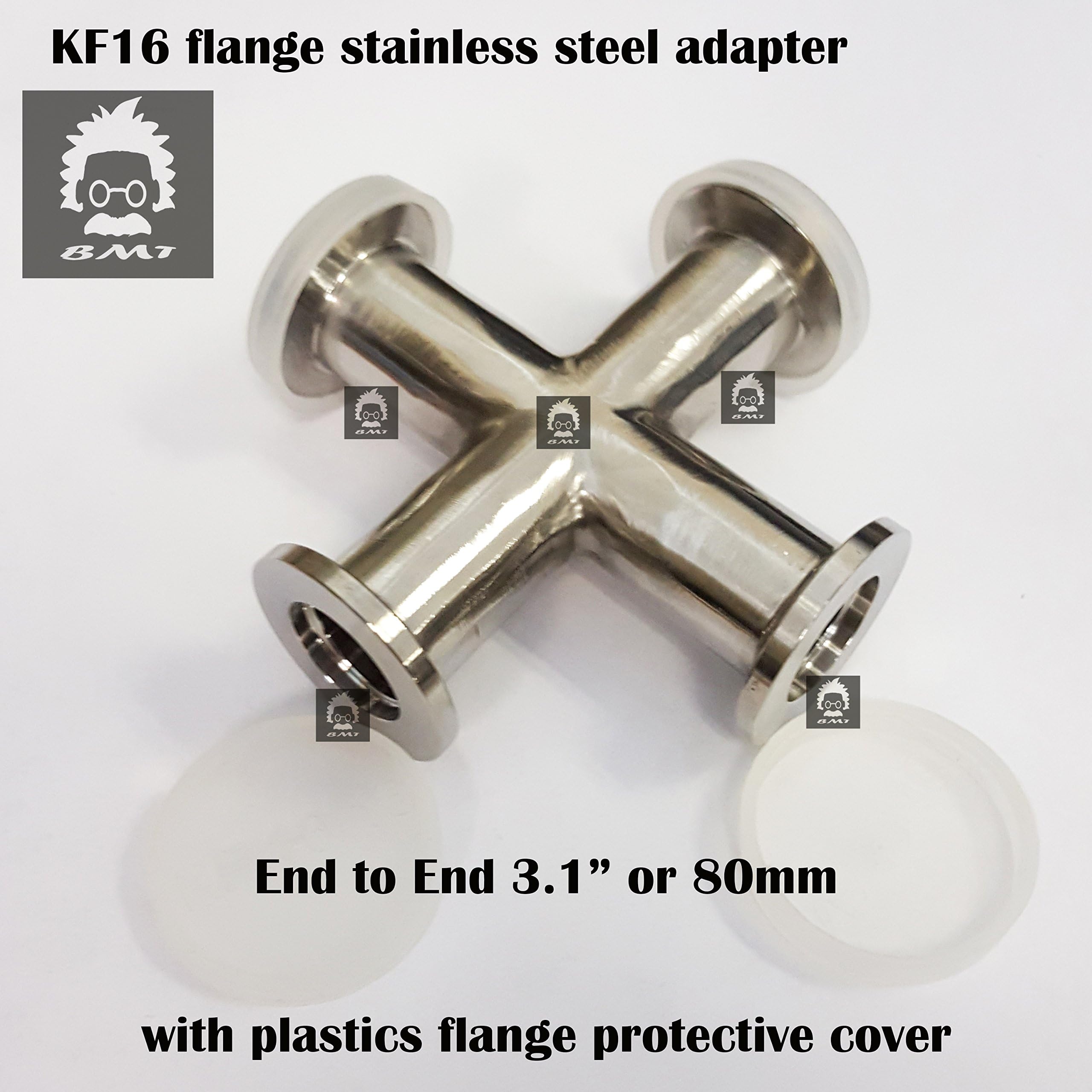 _BMT_ Cross vacuum adapter, KF-16(NW16) flange 4 ways Cross, Made of Stainless Steel 304