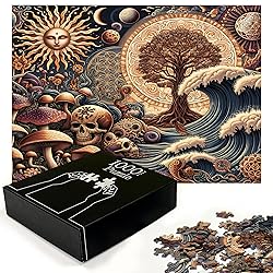 Ambesonne Earthy Boho Jigsaw Puzzle, Gothic Woods