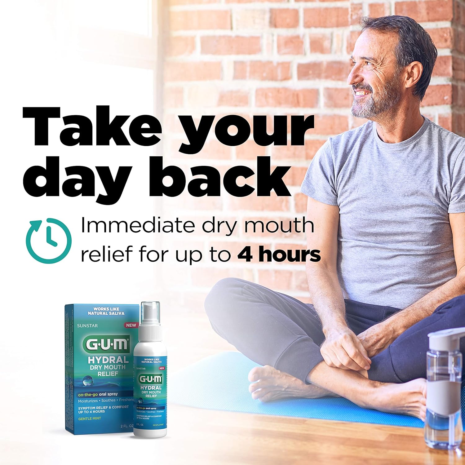 GUM - 1800R Hydral Oral Spray, Alcohol-Free Gentle Mint Spray for On-The-Go Dry Mouth Relief, 2 oz: Industrial & Scientific