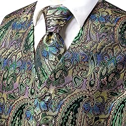 Hi-Tie Mens Suit Vest Bowtie Set Ties for Men V