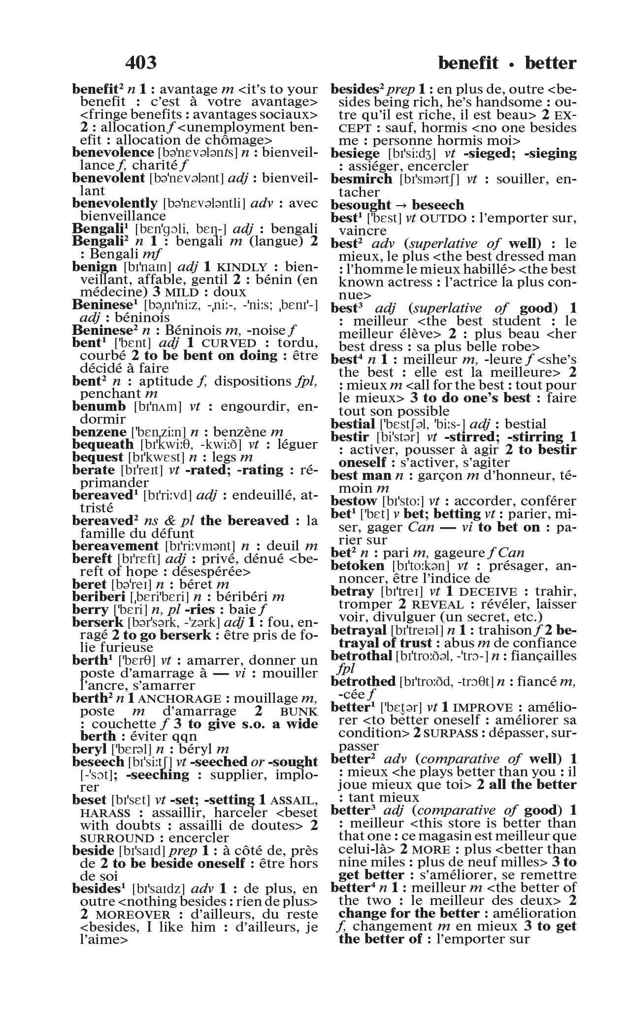 Merriam-Webster's French-English Dictionary, Newest Edition, Mass-Market Paperback (English & French Edition) (English and French Edition) Jan 1, 2000
