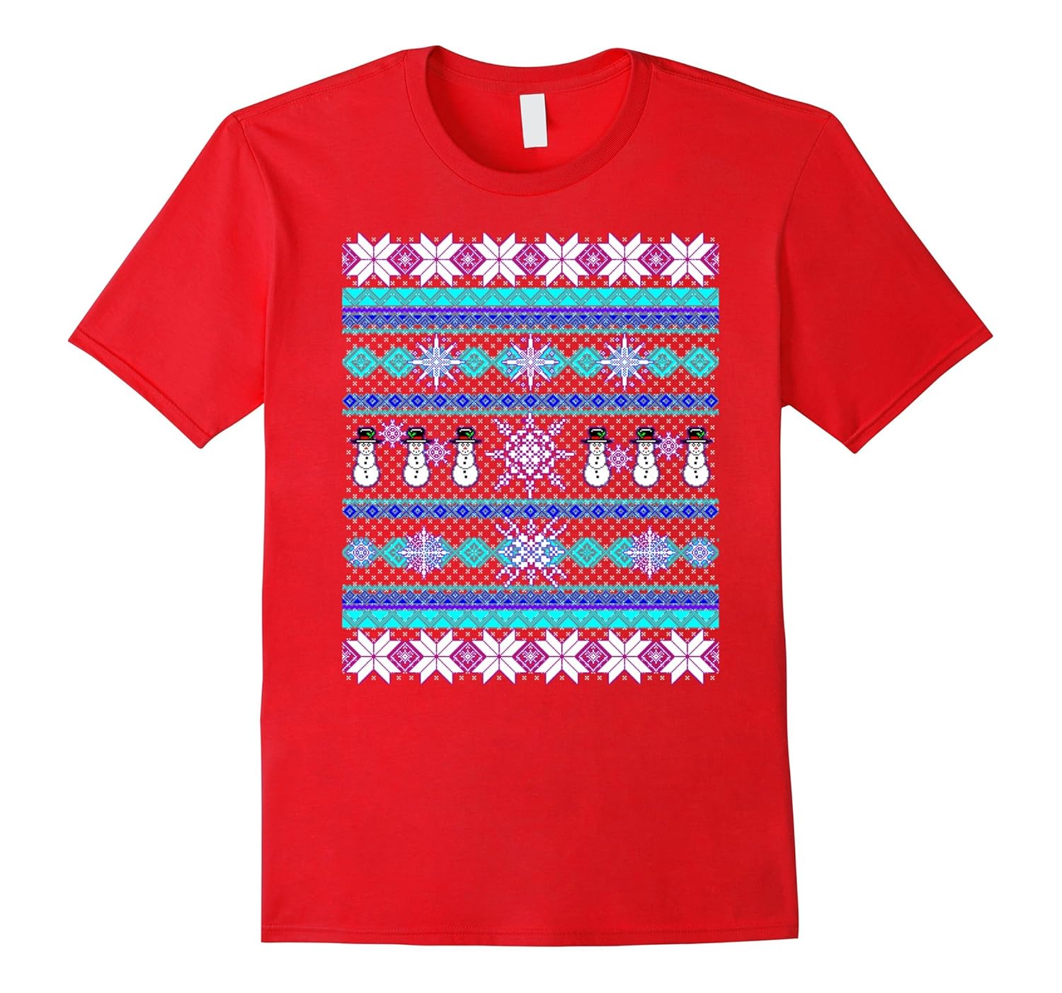 Snowman Ugly Christmas T-Shirt 2018 Holiday Season-Rose