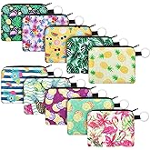 10 Pieces Small Coin Purse Boho Change Purse Pouch Mini Wallet Coin Bag with Zipper for Women Girls