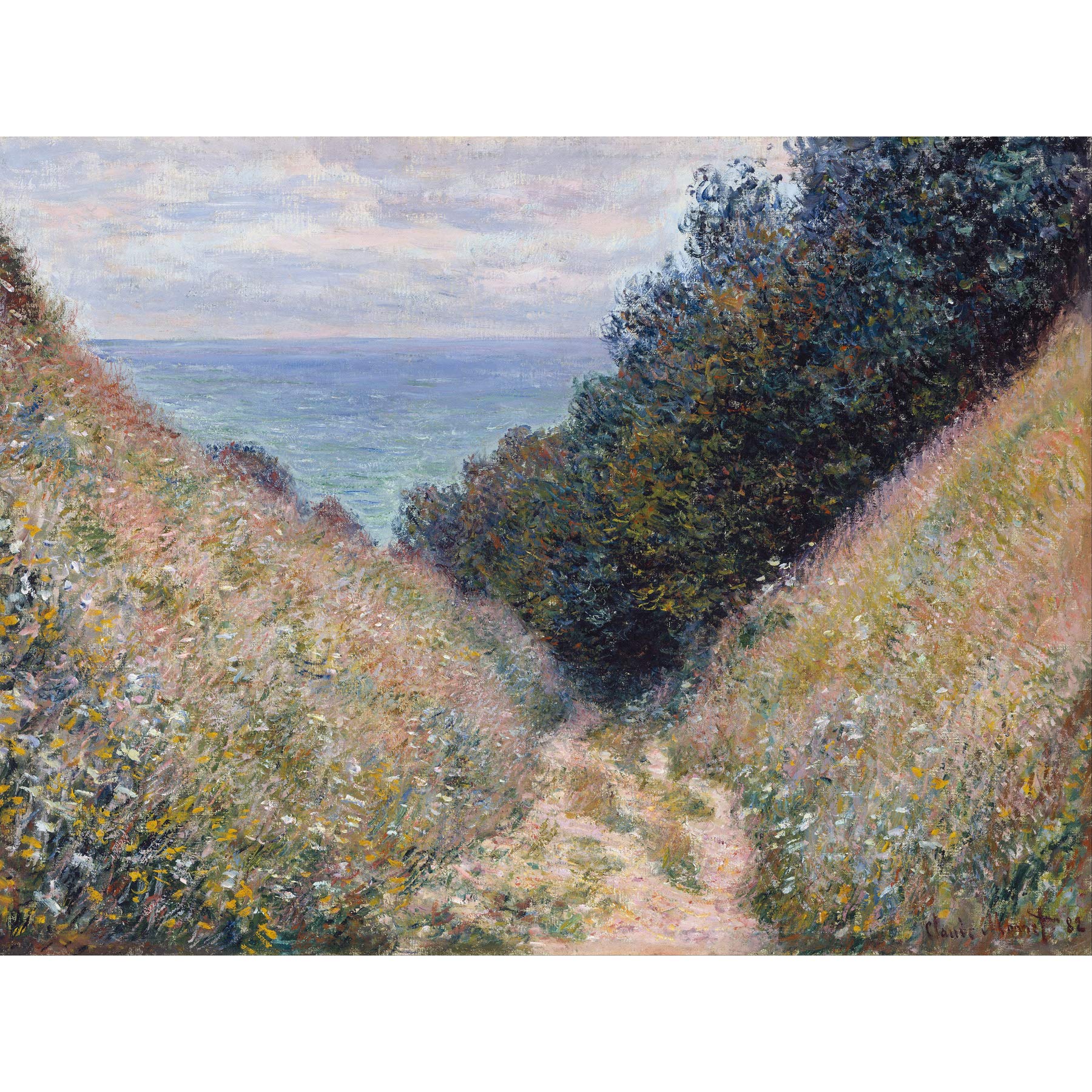Claude Monet Road At La Cavee Pourville Large Wall Art Print Canvas Premium Poster Mural
