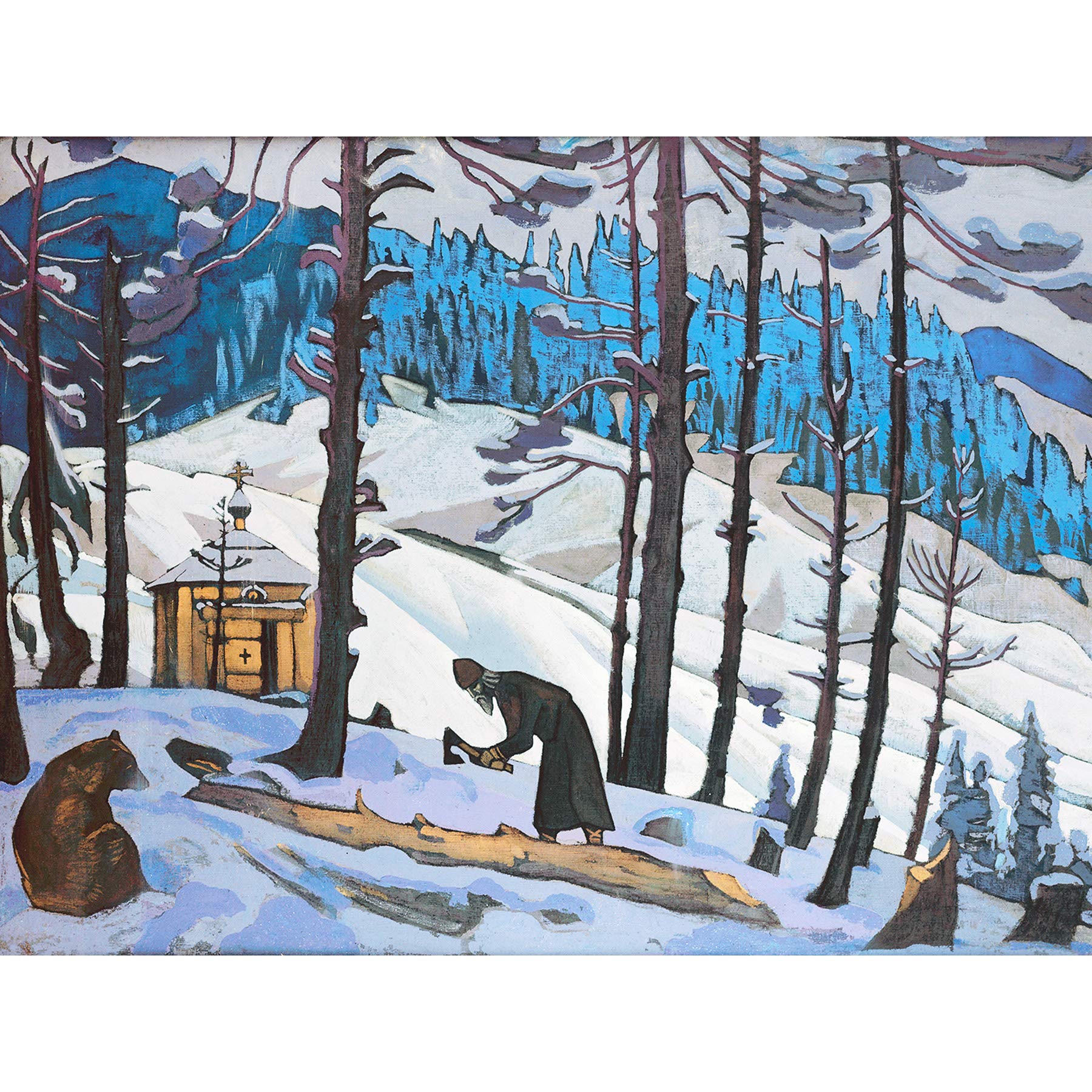 Roerich Sait Sergius Builder Symbolism Painting Large Print Poster Wall Art Decor Picture