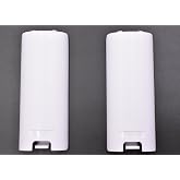 Art&amp;Beauty 2 Pack of Replacement Battery Back Door Cover Shell for Nintendo Wii Remote Controller (White)