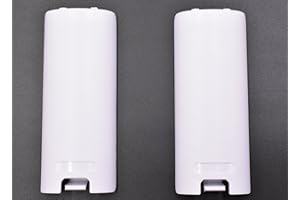 Art&Beauty 2 Pack of Replacement Battery Back Door Cover Shell for Nintendo Wii Remote Controller (White)