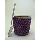 Purple Crochet Ice Cream Pint Cozy - Handmade