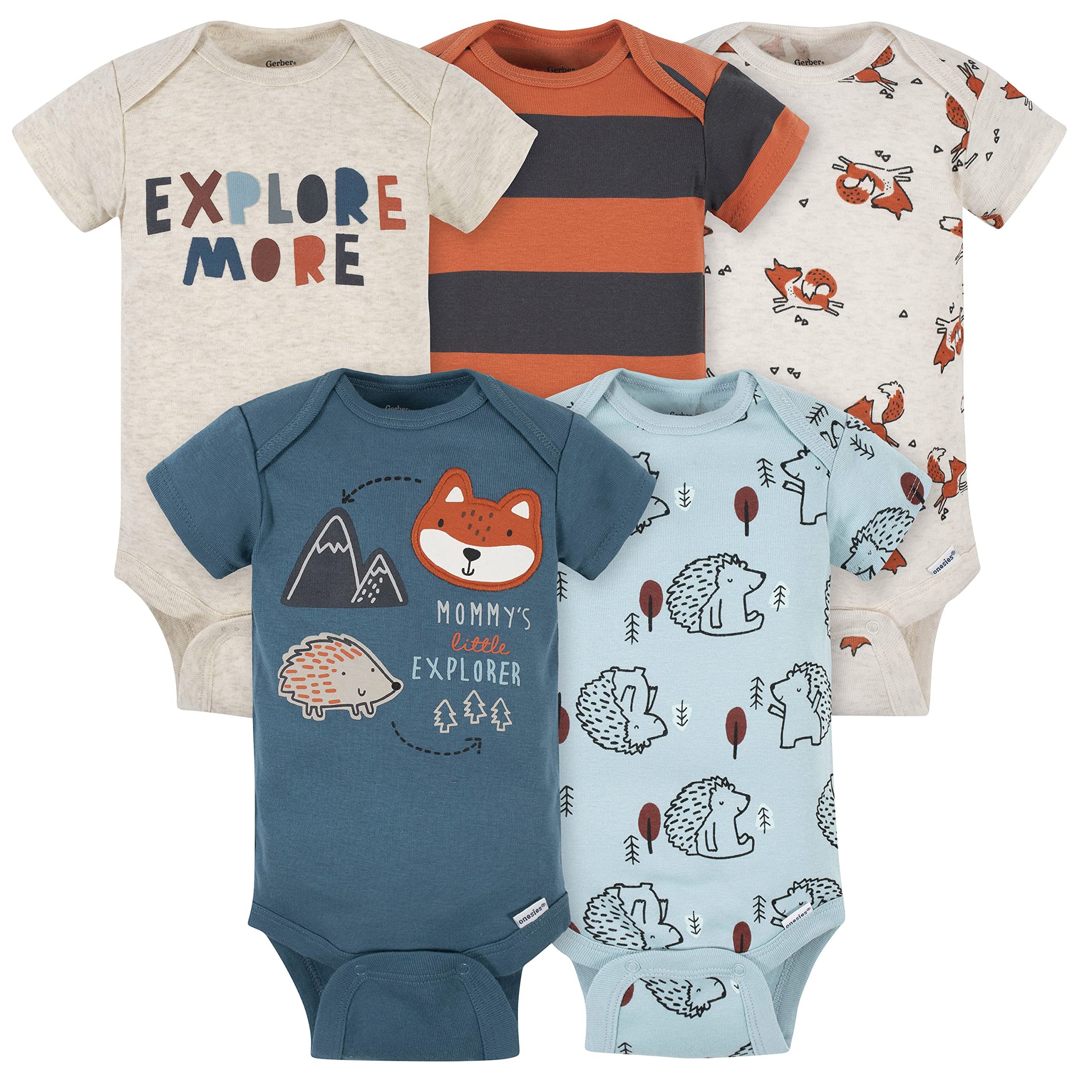 Gerber Baby Boys' 5-Pack Variety Onesies Bodysuits