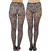 ToBeInStyle Women’s Valentine Day Themed Opaque Sheer Pantyhose w/Heart Love