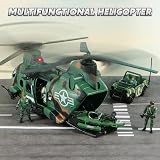 JOYIN Jumbo Military Transport Helicopter Toy Set w/ Truck, Kayak, Motorcycle, view 3