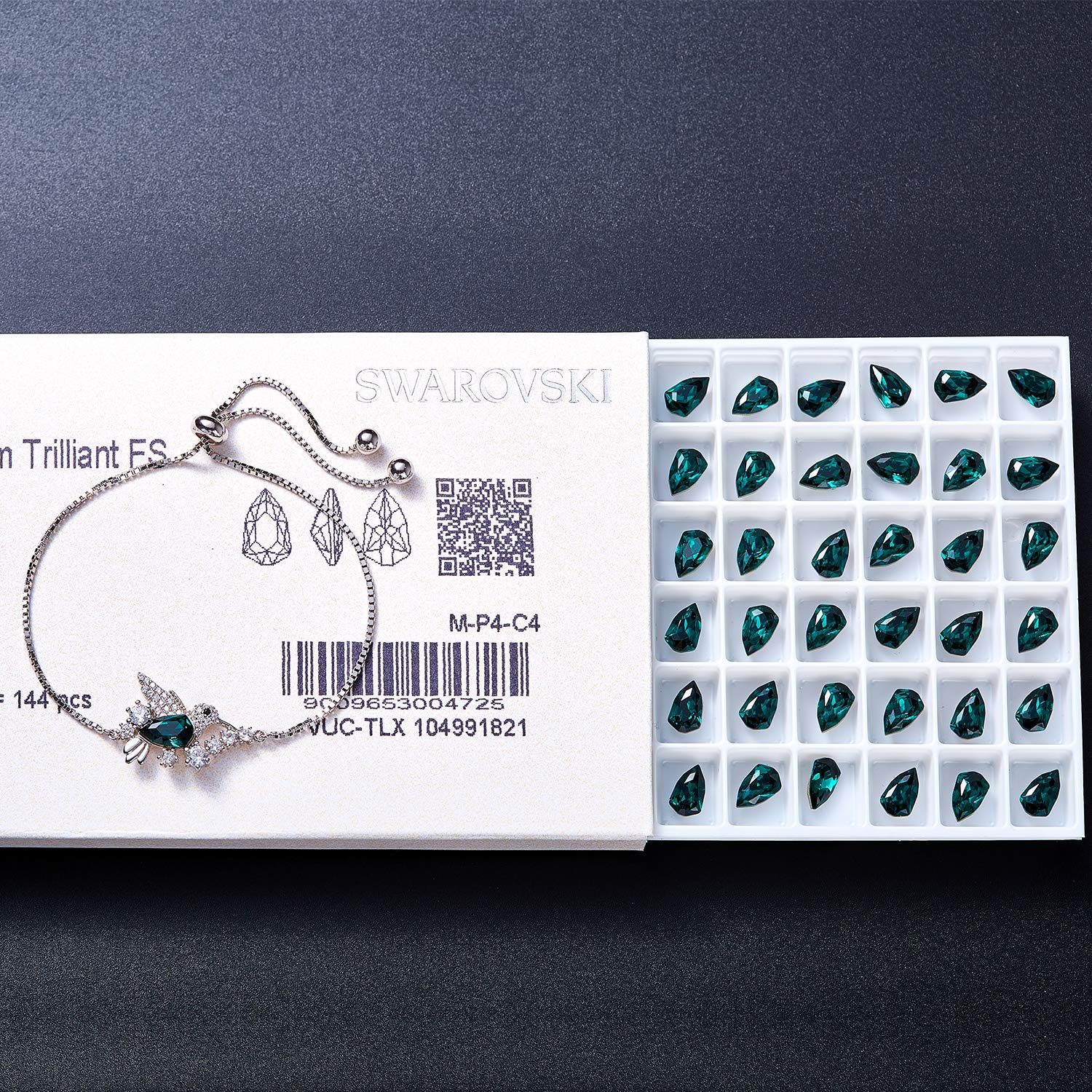 CDE Hummingbird Swarovski Bracelet Sterling Silver Women Bangle Bracelets Fine Jewelry Green Stone