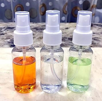 SPC Empty Plastic Transparent Refillable Fine Mist Spray Bottle (50ml, White) - Set of 3