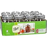 Ball Jar Mason Jars, 12-Pack, Clear