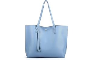 Nodykka Women Tote Bags Top Handle Satchel Handbags PU Faux Leather Tote Bag with Tassel Shoulder Purse