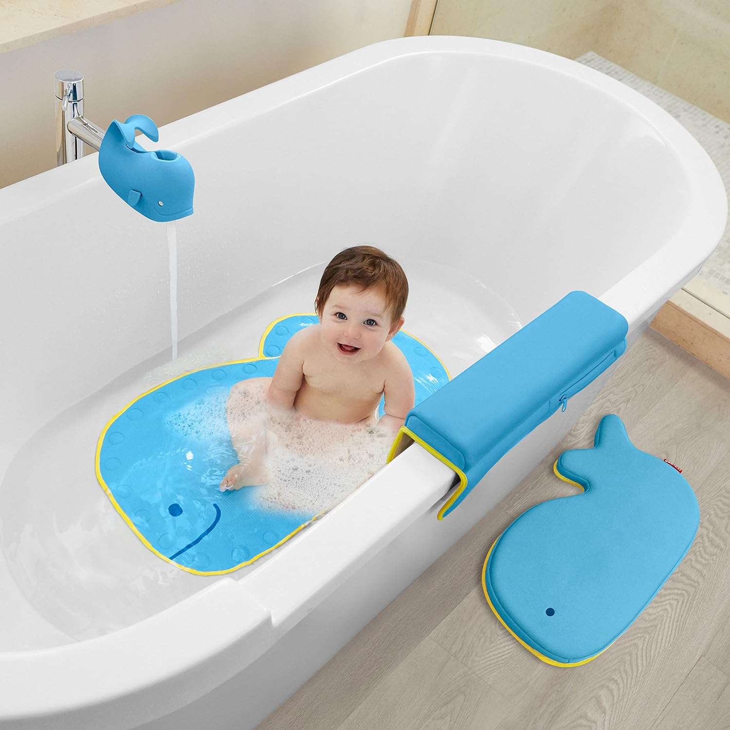 skip hop moby bath set blue