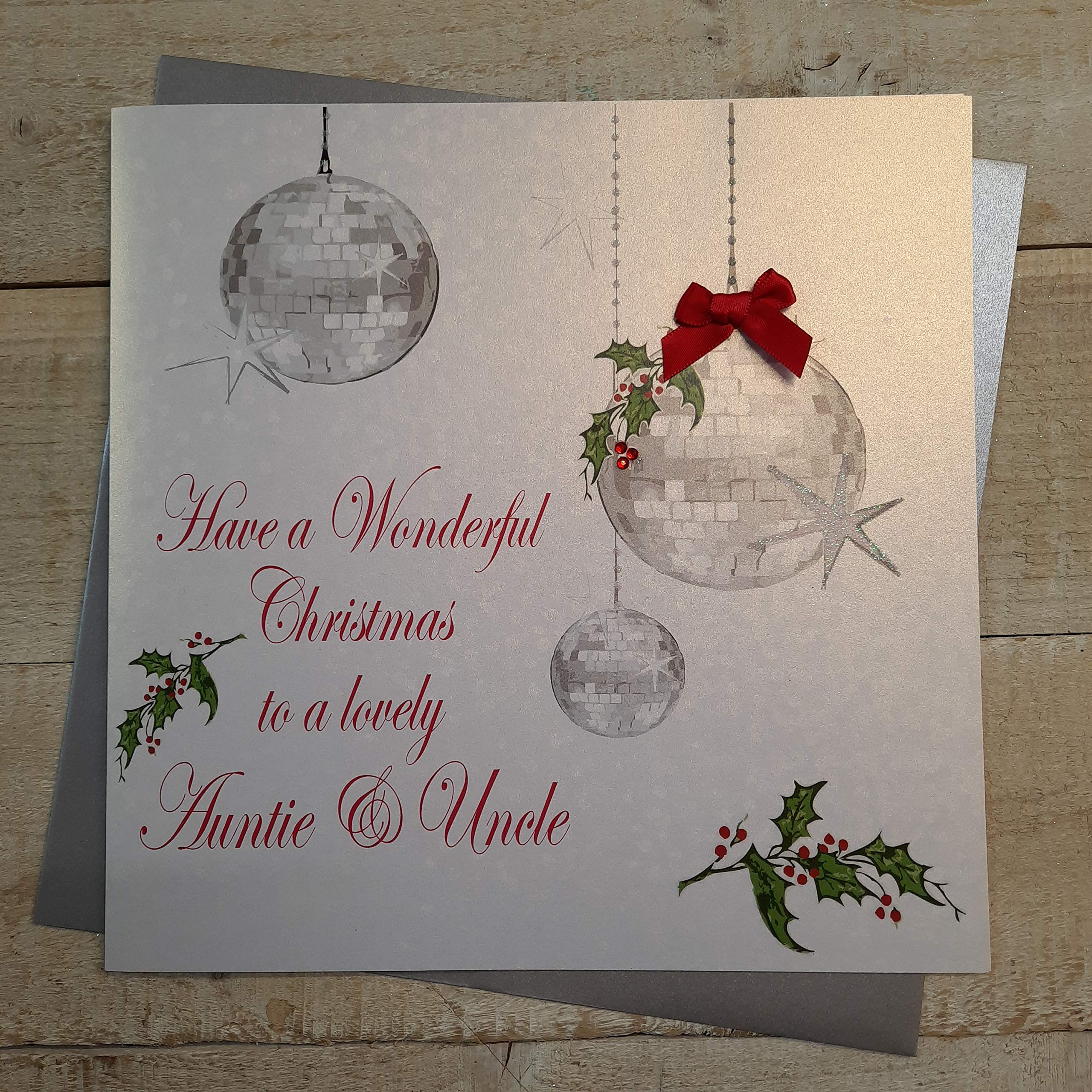 White Cotton Cards Have A Wonderful Lovely Auntie & Uncle. Handmade Christmas Card (Code XX14-38)