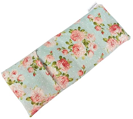 Saco térmico de semillas de trigo y eucalipto con funda lavable 38 x 18cm (Flores)