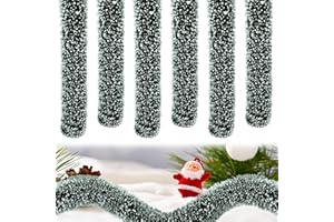 Watayo 6 Pcs Christmas Village Hedges, 14" Extra Length Flexible Sisal Hedge, Winter Micro Landscape Xmas Village Decor Accessories for DIY Snow Scenes, Craft Display, Table Decoration