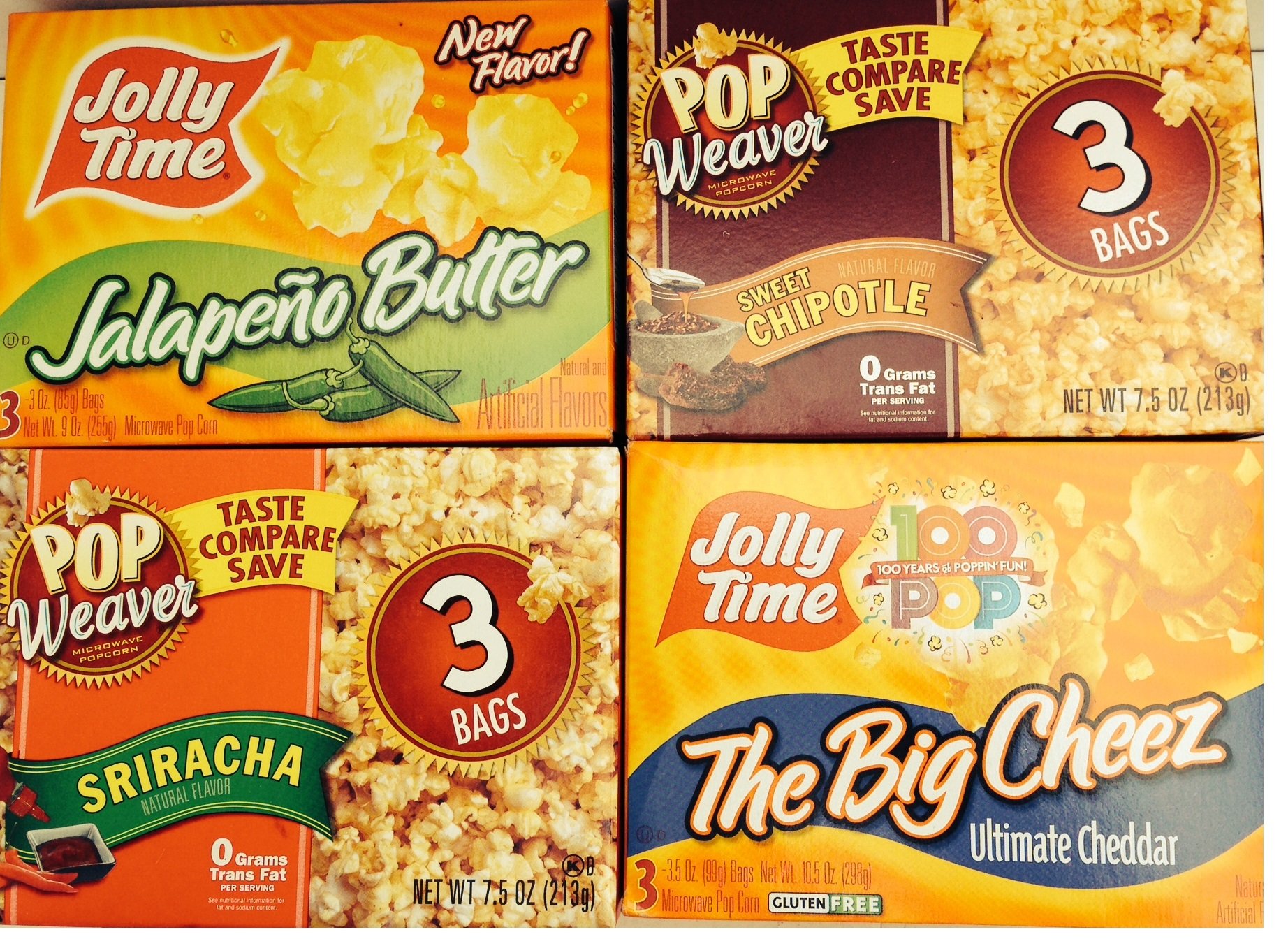 Buy Microwave Popcorn Spicy Bundle of Four 3pack Boxes Pop Weaver