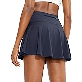 SANTINY Pleated Tennis Skirt for Women with 4 Pockets Women's High Waisted Athletic Golf Skorts Skirts for Running Casual