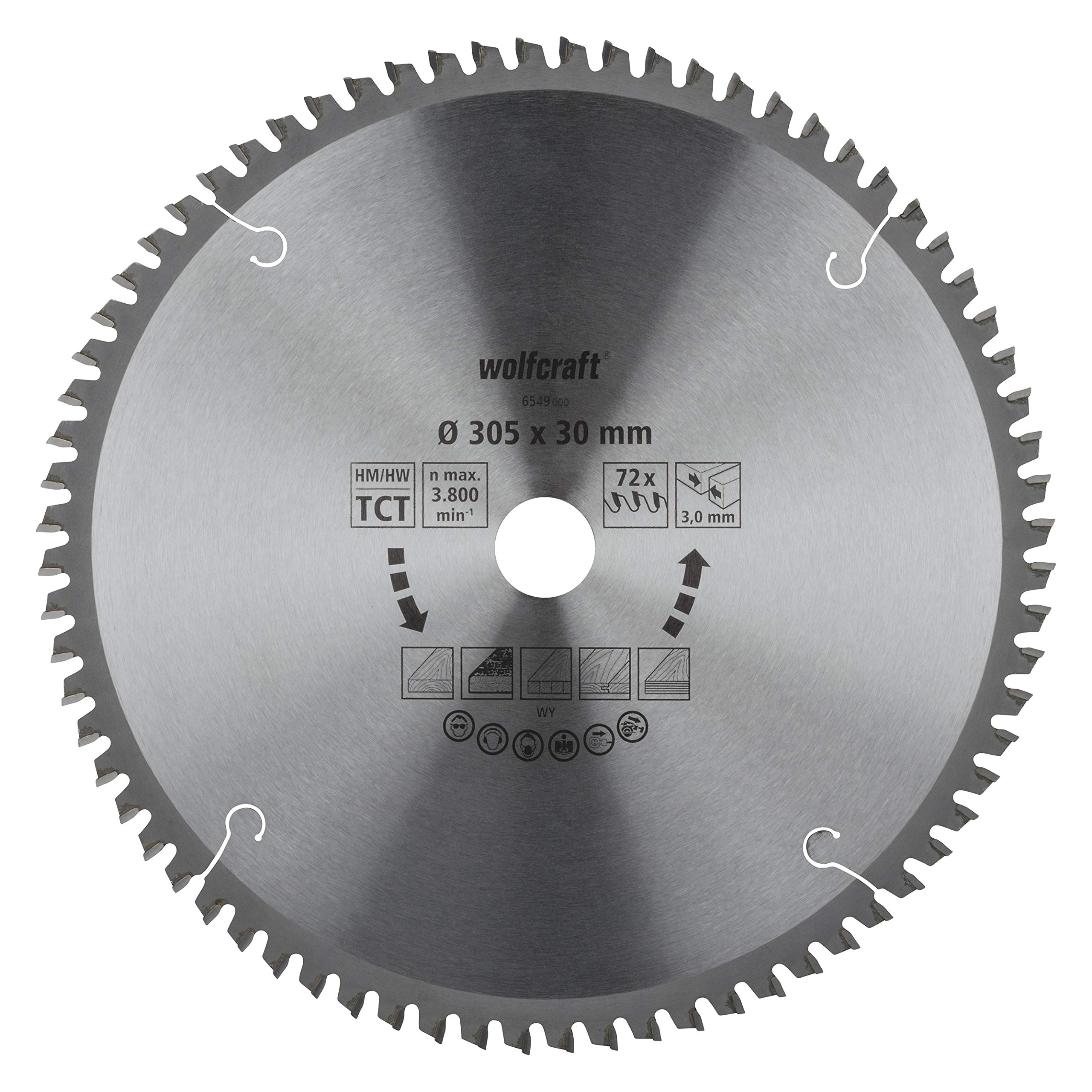 wolfcraft TC Cross and Mitre Cut Saw Blade, orange series I 6549000 I Fine, clean cuts