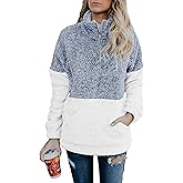 BTFBM Womens Sweatshirt Sherpa Quarter Zip Pullover Fall Winter 2026 Long Sleeve Fleece Sweaters Hoodies Sweatshirts Clothes
