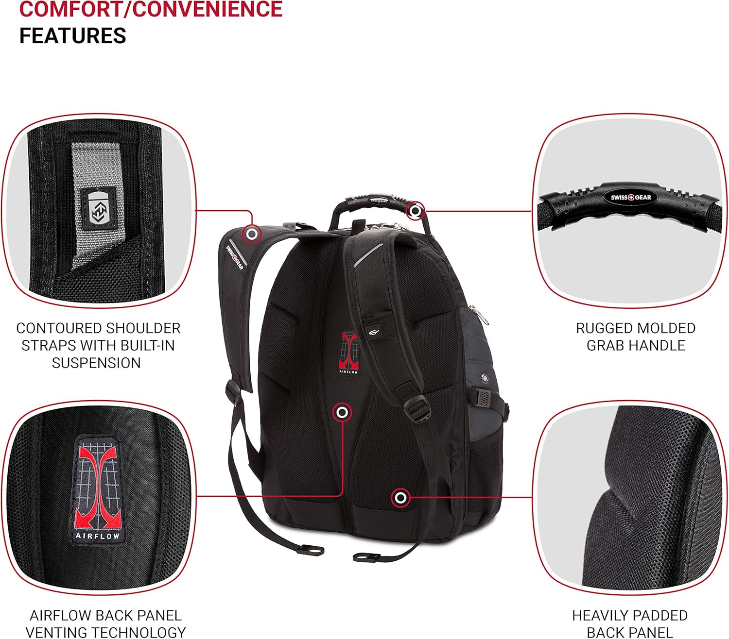 SWISSGEAR 1900 ScanSmart Laptop Backpack- Grey/Black