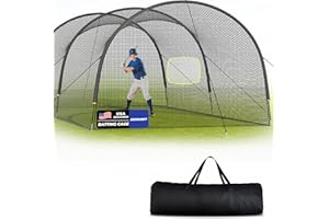 Sturdum Baseball Batting Cage, 22x12x8/30x12x8 Feet Baseball & Softball Hitting cage for Backyard Park, Portable Batting Cage System with Carrying Bag