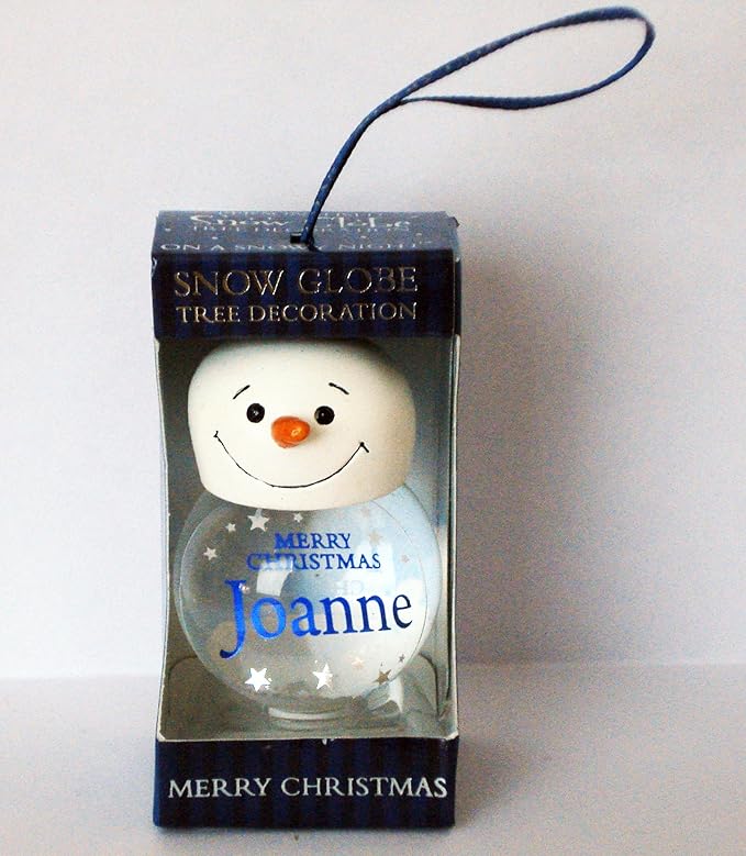 Ice skater snow globe 'Joanne' Personalised Snow Globe Christmas Tree Decoration: Amazon.co