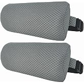 2 Pack Headrest Pillow for Patio Chaise Lounge,Recliner,Beach Chair,Gray | Resilient 3D mesh pillow with removable washable cover, adjustable elastic strap, ergonomic support, lightweight portable