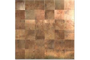 Yipscazo 10 Sheet Peel and Stick Backsplash Mosaic Tiles Stainless Steel Metal Kitchen Backsplash Stick on Tiles for Stove, Bathroom, Laundry in Retro Brown (11.8'' x 11.8'')