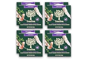 TREELINE TREENUT CHEESE Treeline Cheese - Creamy Soft French-Style Cashew Cheese, Vegan Cheese Made with Plant-Based Ingredients (Herb-Garlic, 6 oz, 8-Pack)