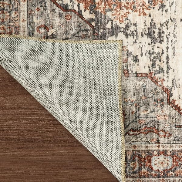 RUUGME RUG RUNNERS 3X10 – WASHABLE HALLWAY RUGS FOR LIVING ROOM SOFT CARPET VINTAGE TRIBAL RUGS FOR BEDROOM KITCHEN WITH NON SLIP BACKING HOME DECOR FLOOR DECORATION MAT 3X10 BRICK