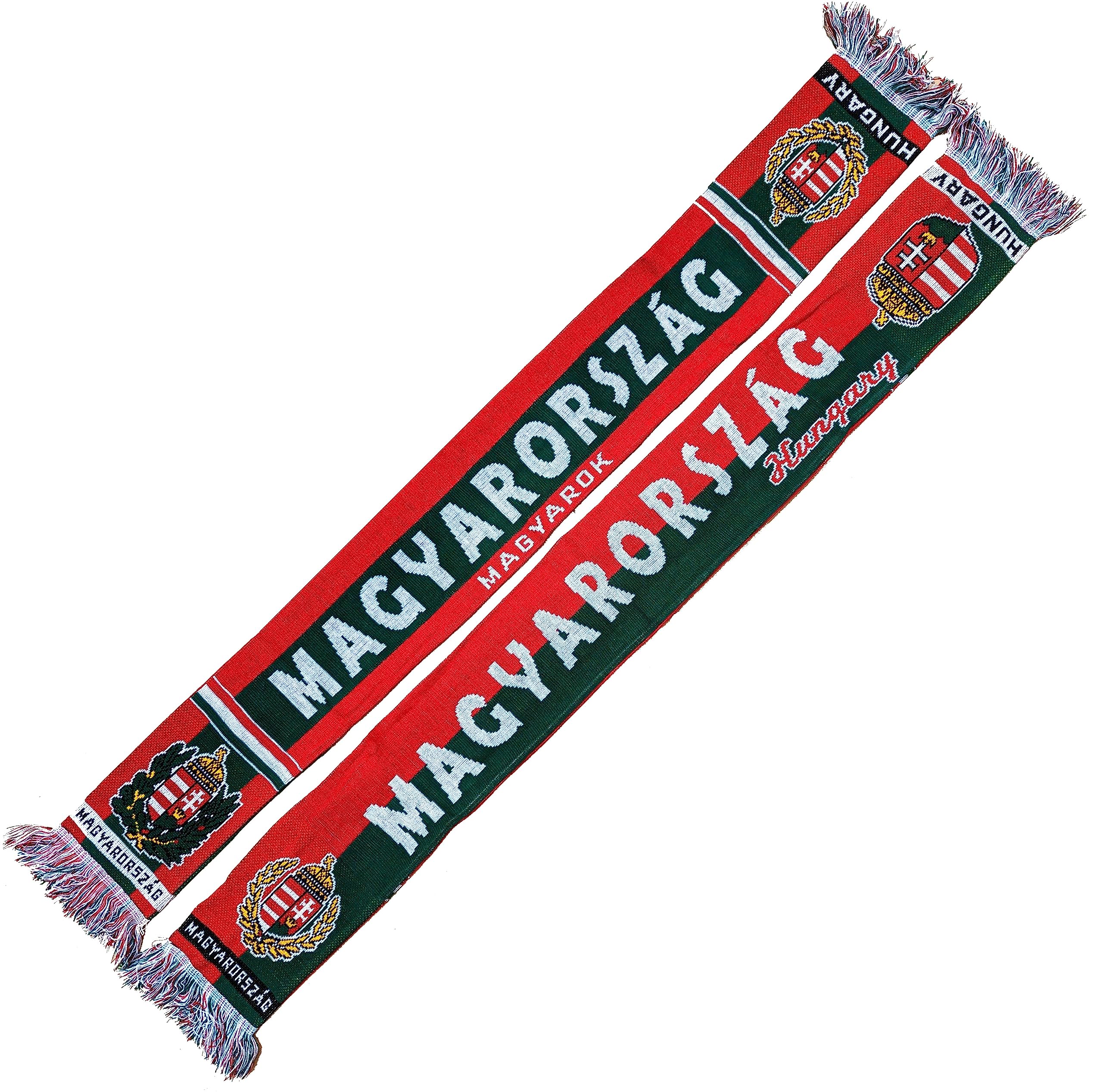 Generisch Hungary Magyarország Scarf (Knitted Scarf) for World Cup, European Championship, Football Scarf, Cult Scarf, Souvenir Scarf, Green, Red, White, 145 x 18 cm