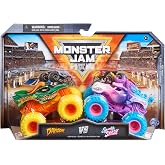 Monster Jam, Official Dragon Vs. Sparkle Smash Die-Cast Monster Trucks, 1:64 Scale, Kids Toys for Boys Ages 3 and up