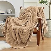 EXQ Home Fleece Throw Blanket for Couch or Bed - 3D Imitation Turtle Shell Jacquard Decorative Blankets - Cozy Soft Lightweight Fuzzy Flannel Blanket Suitable for All Seasons(50"×60",Brown)