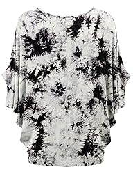 LL WT1096 Womens Tie Dye Scoop Neck Half Sleeve