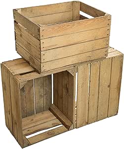 Set of 3 Vintage madera - Las fruta de - Caja para vino ...