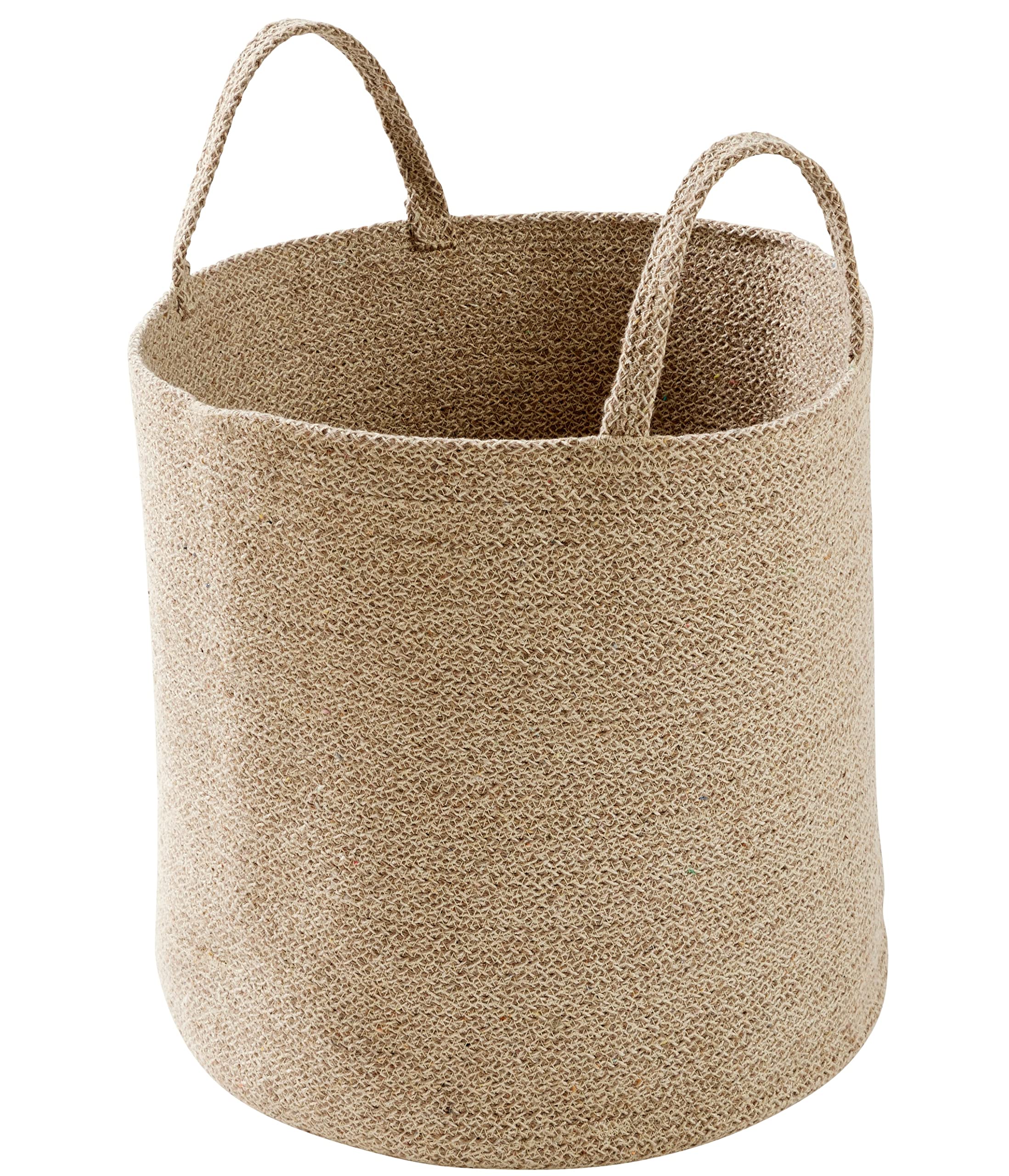 Olivia Rocco Cotton Laundry Basket Toy Storage Box For Kid Rope Blanket Baskets Large Woven Space Saving Holder Organizer Nursery Decor Washables Cleaning Clothes Container With Handle, Natural